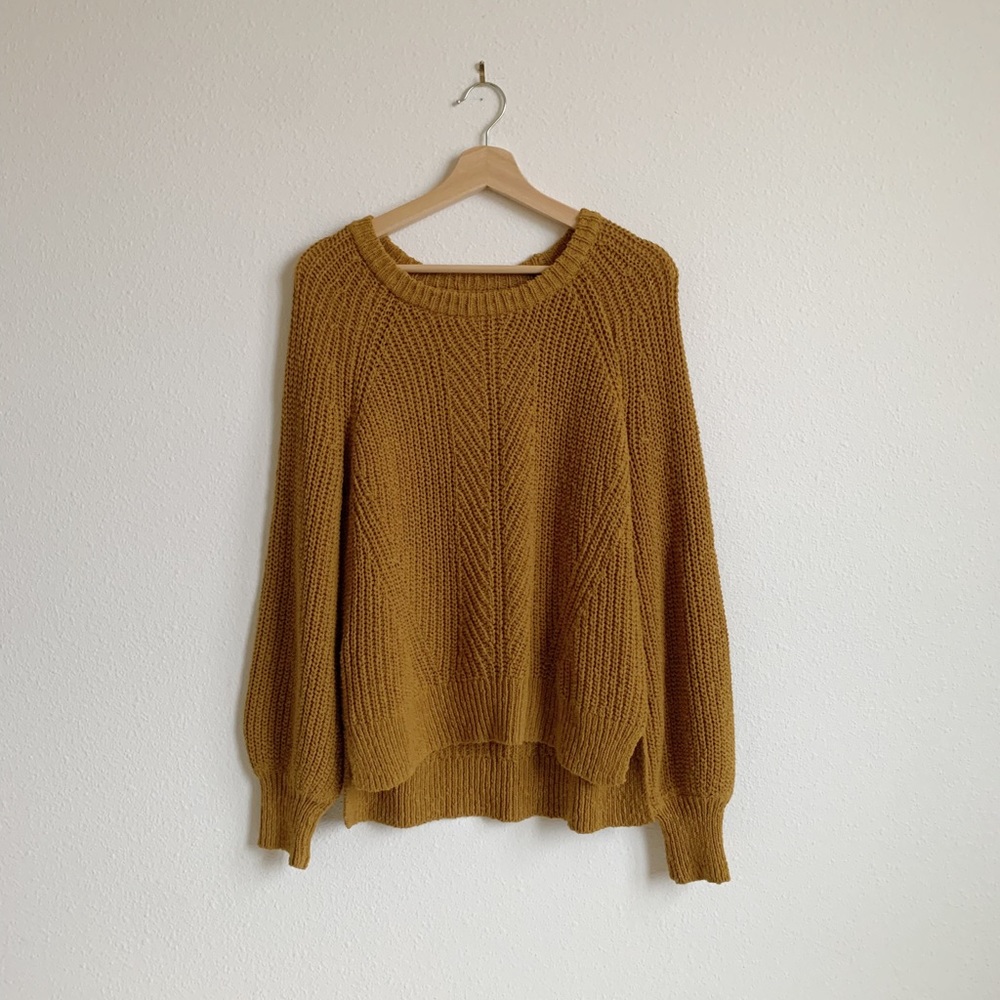 Madewell Balloon-Sleeve Pullover Knit Sweater
